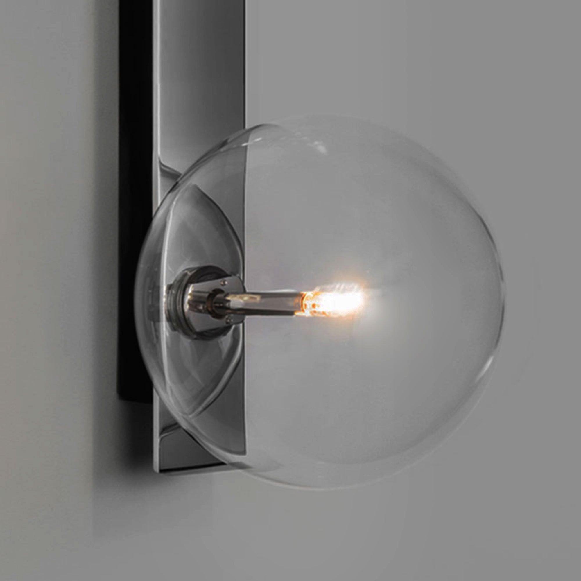 Schwung Oslo Triple Polished Nickel Transparent Globe Wall Light